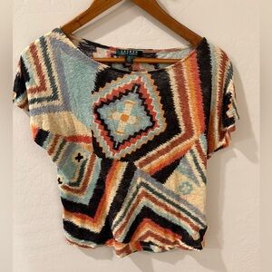 **LAUREN Ralph Lauren 100% Linen Knit Top Small**